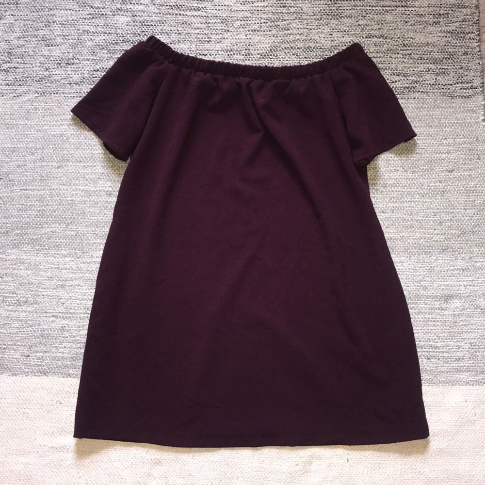 Boohoo off the shoulder dress